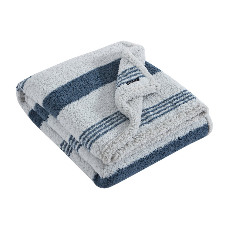 Grey and discount navy throw blanket